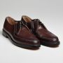 Size 9.5 1960s Brown Leather Derby Shoes Deadstock Lace-Up Pointed Toe Derby