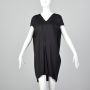 Large Rick Owens Black Cocoon Dress Lightweight V Neck