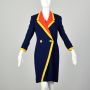 Small 1980s Albert Nipon Long Sleeve Bold Color Block Dress