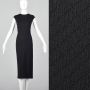 XS 1990s Emanuel Ungaro Black Striped Midi Dress
