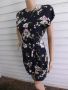 Vintage 80s Black Floral Retro Dress by Hearts Rayon