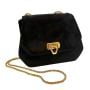 Vintage Frenchy of California Black Kid Suede Shoulder Bag with Gold Chain