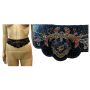 80s Black & Multi Color Heavily Beaded Belt Obi