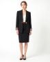 90s Black Tailored Blazer with Removable Floral Dickie & Red Accents