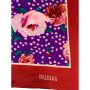 80s Vintage Silk Scarf Pink Purple Floral Red Border 35 x 35