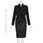 BILL BLASS Vintage Black Silk Faille and Wool Gabardine Evening Jacket & Skirt Suit Size 6/8 NWT