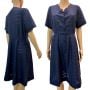 1950s Navy Blue Day Dress with Scalloped Neckline