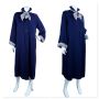 50s Navy Blue Rayon Gabardine Weather Coat with Hat by Debutogs, Sz L