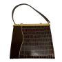 50s Elbief Faux Croc Top Handle Frame Bag | Structured Purse