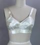1949 Beige Satin Cordtex Breathing Waist Bra - Bullet Bra by Charmode, Sz 32B