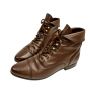 90s Brown Leather Lace-Up Ankle Boots Prairie Boots 