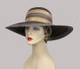 Vintage Cartwheel Hat, Taupe Wide Brim Straw Hat, Circle Brim