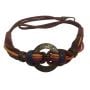 Vintage Multicolor Cord Knot Belt with Brass Ring Center