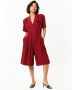 Vintage 80s Red Black Check Wide Leg Romper Jumpsuit