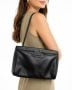 70s 80s Black Leather Shoulder Bag w Lion Face Logo 