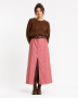 Vintage Pink Linen Ankle Length Skirt - W 28''