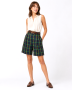 90s Windowpane Plaid Walking Shorts, Pleated Cuffed Preppy Academia Long Shorts | W 28 29