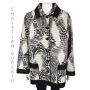 CHRISTIAN RUPERTO Black & Ivory Silk Channel Quilited Zebra Print Barn Jacket SZ10-12 L