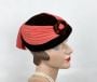 Vintage 50s Brown and Coral Hat by Chapeaux
