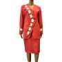 Vintage Coral Linen Blend Skirt Suit – Late 1980s Minimalist Designer Set