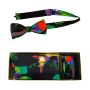 80s Tropical Parrots Cummerbund & Bowtie Set New in Box 