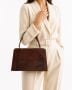 Vintage Escort Brown Lizard Skin Handbag 50s 60s Large Frame Bag
