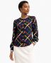Vintage Albert Nipon Colorful Grid Print Silky Blouse XS