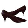 1950s Margaret Jerrold Heels, Burgundy Snake Texture Leather Shoes, Size 6B, New In Box