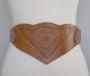 1970s Hand Tooled Leather Women's Corset Belt, Size XS - Small