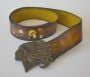 1970s Unisex Hand Tooled and Painted Leather Belt - Native American Style Buckle, Women XL, Men M L