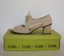 1960s Ted Saval Suede Lace Up Shoes, Peep Toe Chunky Heel, New In Box, (Size 8)
