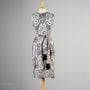 Small 1950s Paisley Shift Dress Summer Lightweight Sleeveless Belted Bold Monochromatic Print
