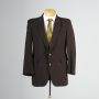 40S Medium Mens 1970s Blazer Brown Pinstripe Two Button Sportcoat Jacket Long Sleeve