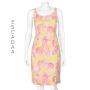 ESCADA Vintage Silk Sheath Dress with Pink and Yellow Rose Print SIZE D34 US2