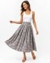 Vintage 80s Cotton Cottage Rose Print Midi Skirt - S