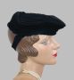 Vintage 1940s Black Tricorne Tilt Hat, B Forman