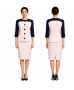1980s Pale Pink and Navy Color Block Blazer & Skirt Suit