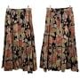 70s Romantic Ruffle Hem Floral Velvet Midi Length Prairie Skirt | XS/S
