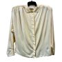 80s Giorgio Beverly Hills Silk Blouse Ivory Strong Shoulder Top