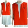 60s Orange and White Drop Waist Dress by Georgia Griffin, B40