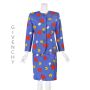 Vintage GIVENCHY Whimsical Perwinkle Blue Ribbed Cotton Skirt Suit FR42 US10