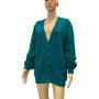 Vintage 80s Puritan Teal Orlon Acrylic Grandpa Cardigan Made USA Mens L