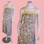 1940s Cotton Heart Print Dress