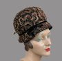 Vintage 60s Bronze Beaded Bubble Crown Hat by Herbert Bernard
