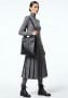 90s Luxury Black Leather Structured Shoulder | Book Bag