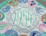 Vintage 1954 Calendar Handkerchief, Hanky