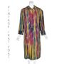 Colorful IKAT Cotton Chapan Coat w/Hood REVERSIBLE to Black & Gray IKAT OVERSIZED M-XXL