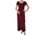 Vintage 1970s Maxi Dress Burgundy Velour Velvet - S