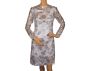 1960s MOD Silver Floral Woven Organdy Dress Size Medium
