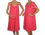 Vintage 1960s Nightgown and Peignoir - Shocking Pink Nylon by Louis Jean - Size M